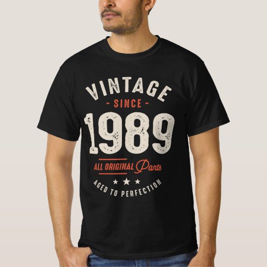 ヴィンテージ1989年以来 – 33番目の誕生日レトロクラシック Tシャツ (正面)