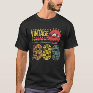 ヴィンテージ1989年3月33歳誕生日 Tシャツ