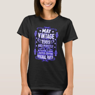 ヴィンテージ1989年5月33誕生日タウラスジェミニ Tシャツ