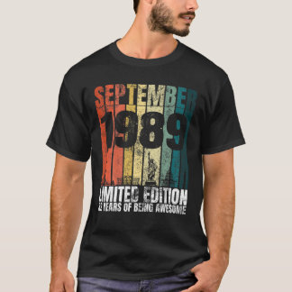 ヴィンテージ1989年9月Bdayグラフィック32年32 Bi Tシャツ