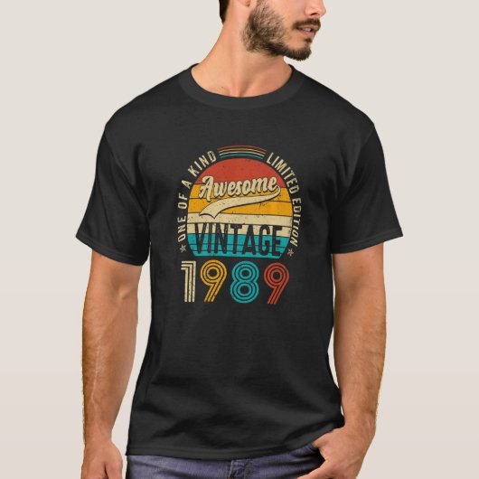 ヴィンテージ1989日33歳33誕生日水 Tシャツ (正面)