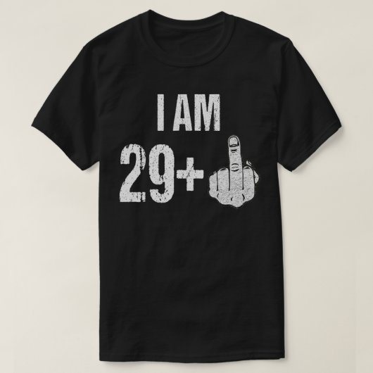 ヴィンテージ1989 30th Birthday I am 29 Plusミドルフィ Tシャツ (デザイン正面)