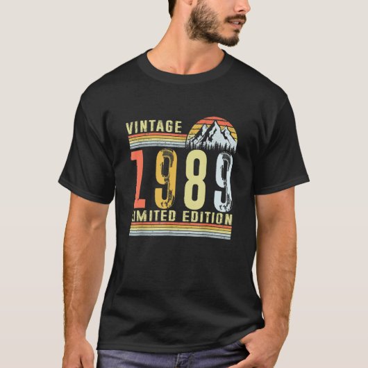 ヴィンテージ1989 33nd誕生日 tシャツ (正面)