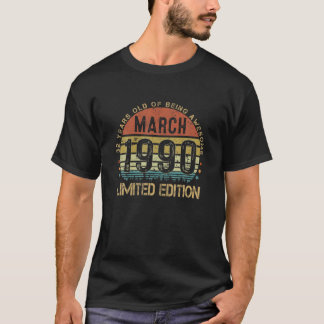 ヴィンテージ1990年3月32日誕生日レトロ32歳 Tシャツ