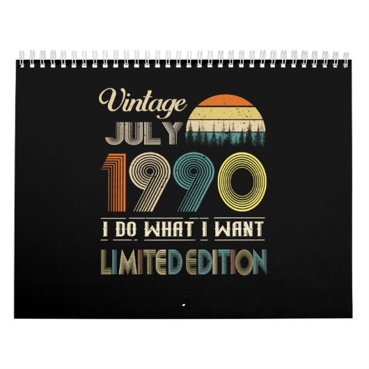ヴィンテージ1990年7月私が欲しい限定版 カレンダー (カバー)