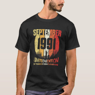 ヴィンテージ1991おもしろい年9月30日誕生日30年 Tシャツ