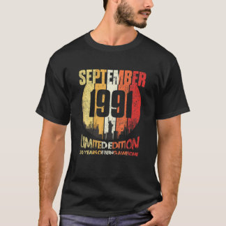 ヴィンテージ1991おもしろい年9月30日30年 Tシャツ
