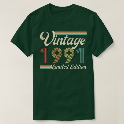 ヴィンテージ1991年限定版32歳誕生日 Tシャツ (デザイン正面)