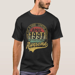 ヴィンテージ1991年4月30生まれ年1991年30日目 Tシャツ