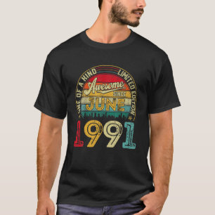 ヴィンテージ1991年6月30th Birthday Decorations Men Wo Tシャツ