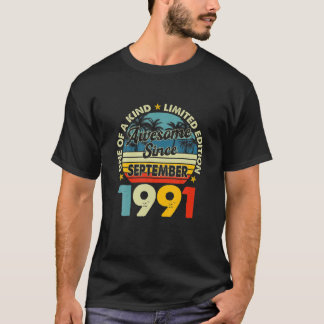 ヴィンテージ1991年9月30歳レトロ30Th Bir Tシャツ