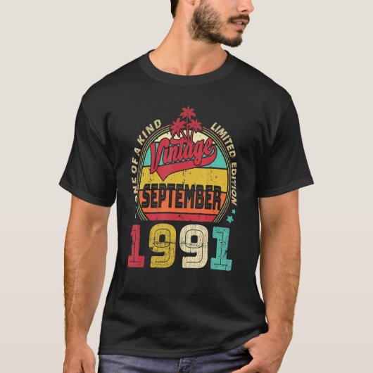 ヴィンテージ1991年9素晴らし月以来31番目の誕生日 Tシャツ (正面)