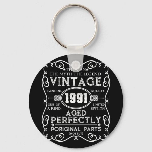 ヴィンテージ1991男の神話の伝説30歳の誕生日 キーホルダー (正面)
