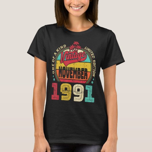 ヴィンテージ1991素晴らし年11月以来31誕生日 Tシャツ (正面)