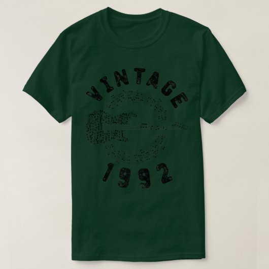 ヴィンテージ1992誕生日限定版ギター音楽 Tシャツ (デザイン正面)