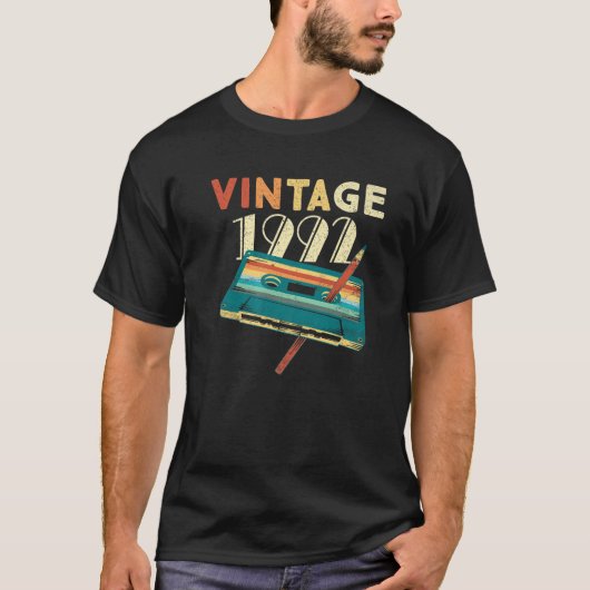 ヴィンテージ1992音楽カセット30th誕生日ギフト30 tシャツ (正面)