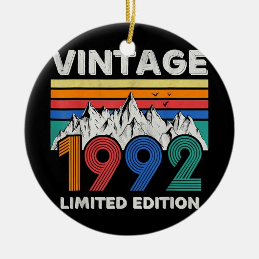 ヴィンテージ1992 30歳の誕生日30歳のギフトマン セラミックオーナメント (正面)
