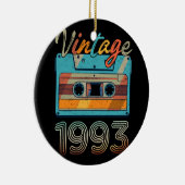 ヴィンテージ1993カセットテープレトロ30歳の誕生日30 セラミックオーナメント (右)