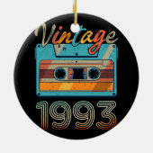ヴィンテージ1993カセットテープレトロ30歳の誕生日30 セラミックオーナメント (裏面)