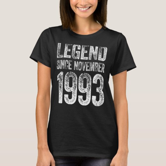ヴィンテージ1993年誕生日11月生まれの伝説 Tシャツ (正面)