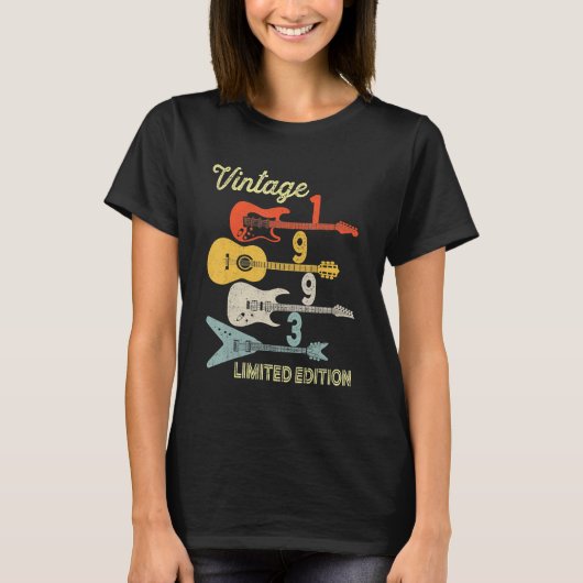 ヴィンテージ1993誕生日ギター29誕生日 Tシャツ (正面)