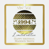 ヴィンテージ1994 30歳の誕生日金ゴールド メタルオーナメント (裏面)