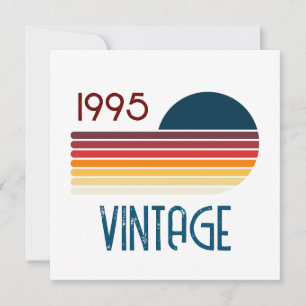 ヴィンテージ1995ストライプレトロ太陽30th誕生日 サンキューカード