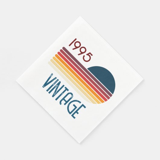 ヴィンテージ1995ストライプレトロ太陽30th誕生日 スタンダードランチョンナプキン (角)