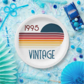 ヴィンテージ1995ストライプレトロ太陽30th誕生日 ペーパープレート (パーティー)