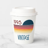 ヴィンテージ1995ストライプレトロ太陽30th誕生日 紙コップ (正面)