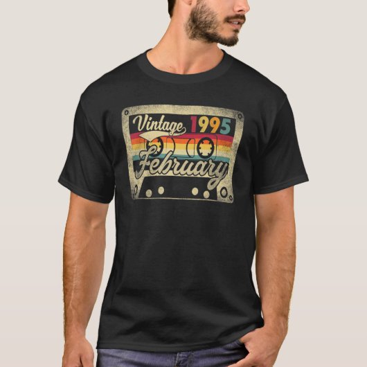 ヴィンテージ1995年2月28誕生日28歳 Tシャツ (正面)