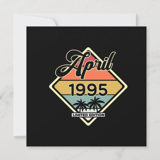 ヴィンテージ1995年4月25日25誕生日ギフト 招待状 (正面)