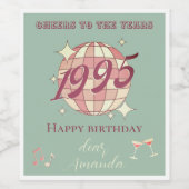 ヴィンテージ1995 29th 30th誕生日パーティの招待状 ワインラベル (シングルラベル)