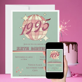 ヴィンテージ1995 29th 30th誕生日パーティの招待状 招待状