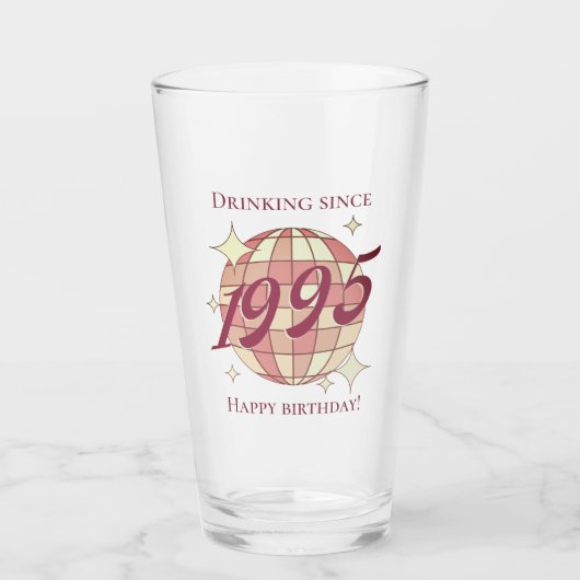 ヴィンテージ1995 30th誕生日レトロパープル タンブラーグラス (正面)