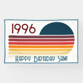 ヴィンテージ1996レトロストライプサン30歳の誕生日 横断幕