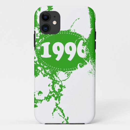 ヴィンテージ1996誕生日と以降(緑、白) Case-Mate iPhoneケース (裏面)