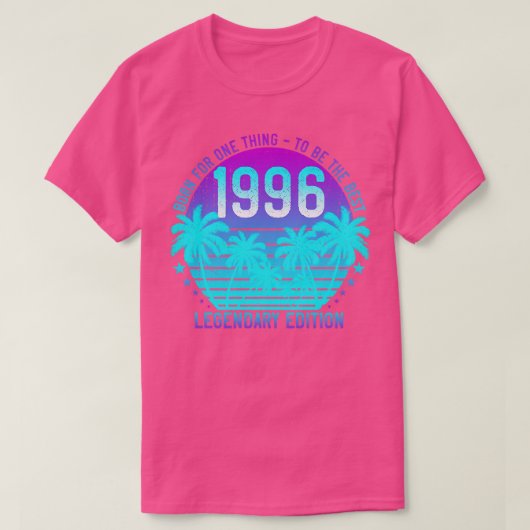ヴィンテージ1996誕生日25thエステティックサンセットパーム tシャツ (デザイン正面)