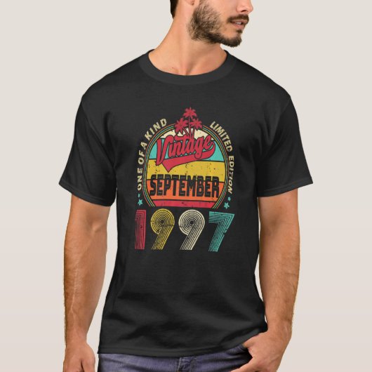 ヴィンテージ1997年9素晴らし月以来25番目の誕生日 Tシャツ (正面)
