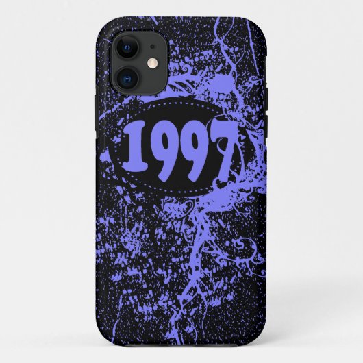 ヴィンテージ1997誕生日と以来(紫、黒) Case-Mate iPhoneケース (裏面)