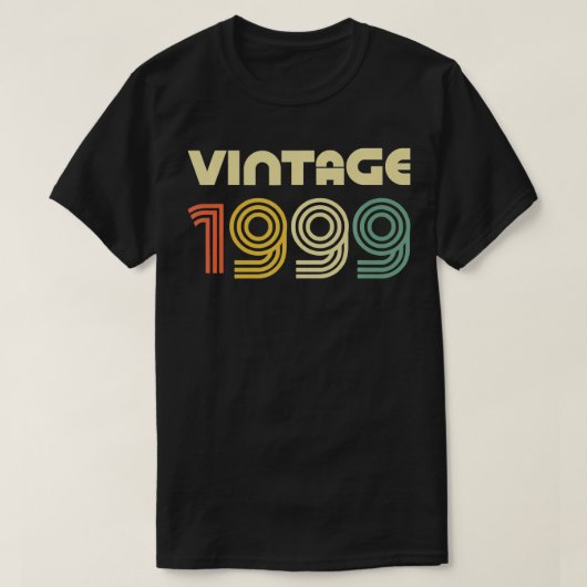 ヴィンテージ1999 22番目の誕生日ギフト Tシャツ (デザイン正面)