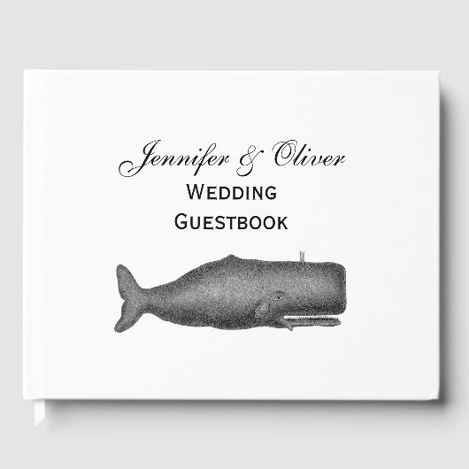 ヴィンテージ19thセンチュリークジラスケッチN ゲストブック (正面)