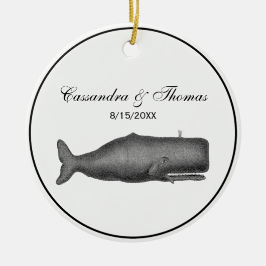 ヴィンテージ19thセンチュリークジラスケッチN セラミックオーナメント (正面)