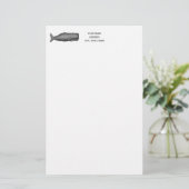 ヴィンテージ19thセンチュリークジラスケッチN 便箋 (スタンド正面)