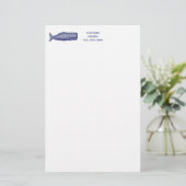 ヴィンテージ19thセンチュリークジラスケッチN 便箋 (スタンド正面)