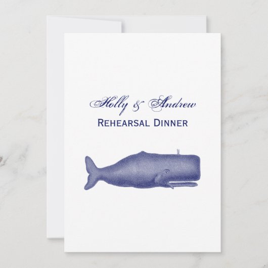 ヴィンテージ19thセンチュリークジラスケッチN 招待状 (正面)