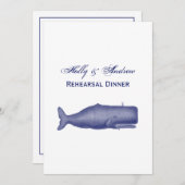 ヴィンテージ19thセンチュリークジラスケッチN 招待状 (正面/裏面)