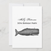 ヴィンテージ19thセンチュリークジラスケッチN 招待状 (正面)