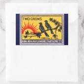 ヴィンテージ2つのカラスのマッチラベル 長方形シール (バッグ)