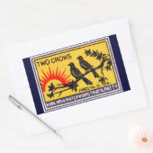 ヴィンテージ2つのカラスのマッチラベル 長方形シール (封筒)